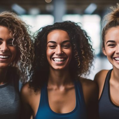 diverse female athletes celebrate their healthy and active lifestyle in a sports studio. diverse female athletes celebrate their healthy and active lifestyle in a sports studio.